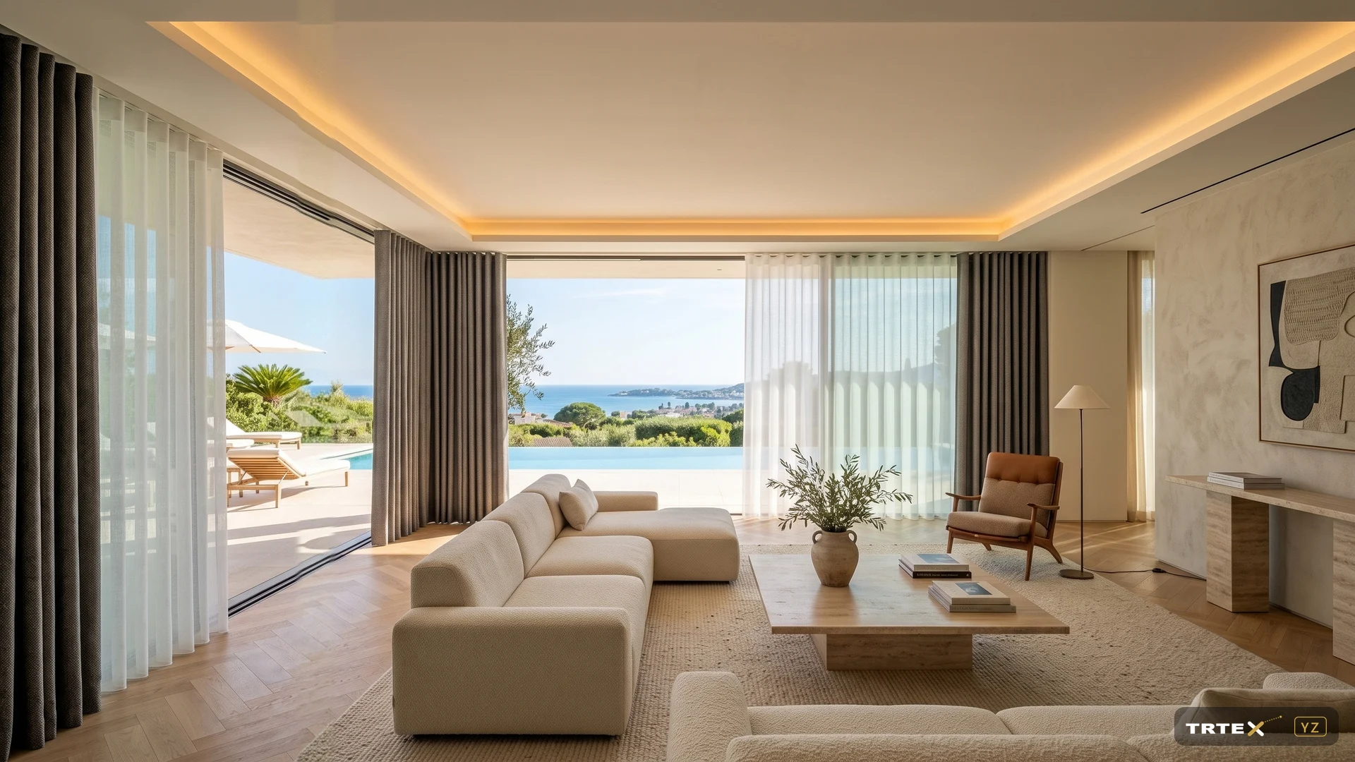 Küçükçalık Pera Blackout DCK1677 fon — havuzlu villa (TRTex YZ tasarımı)